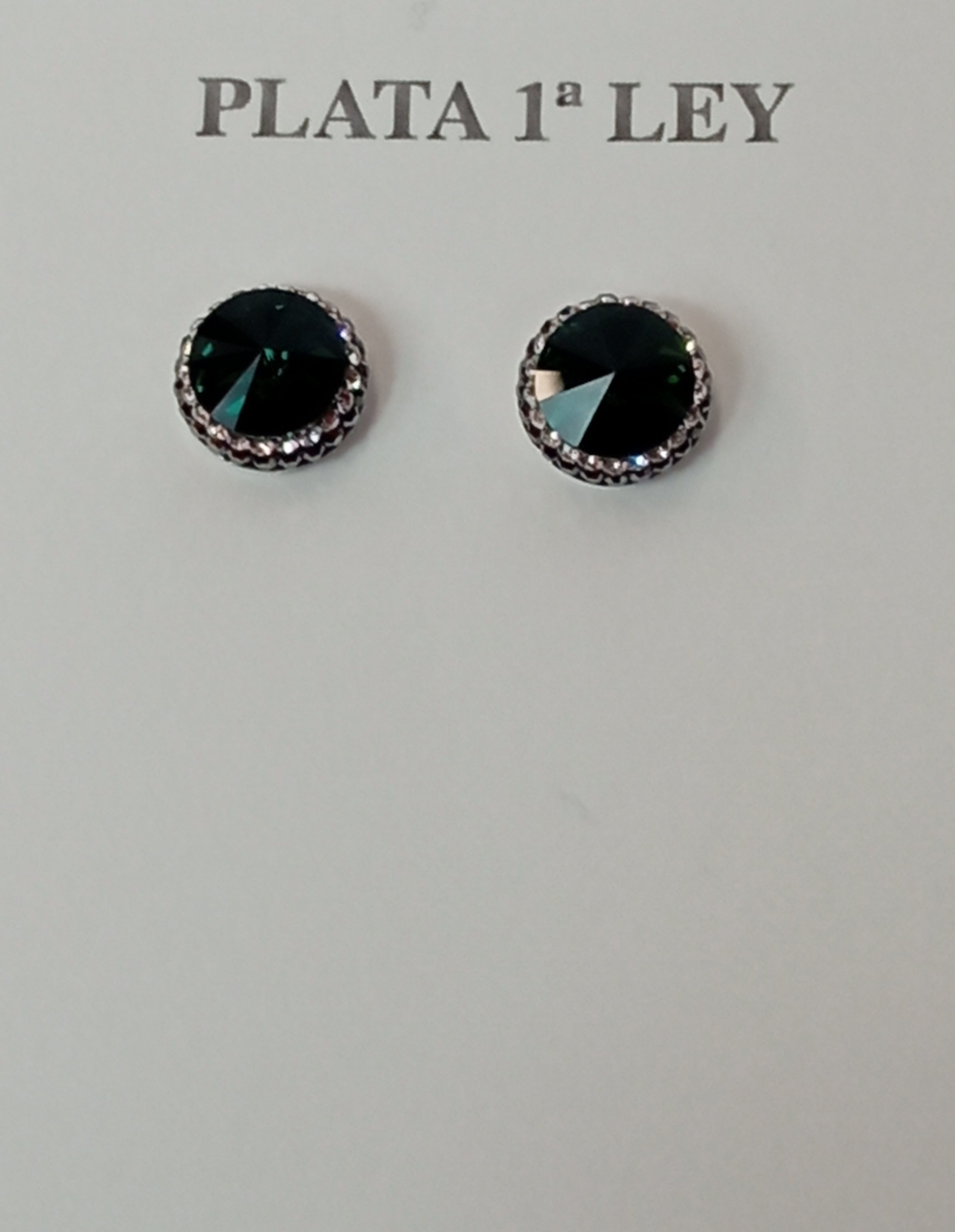 Pendientes pequeños verde oscuro
