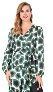 Blusón verde estampado
